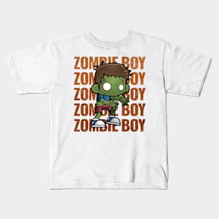 Zombie Boy Creepy Scary Kawaii Zombie Cute Halloween Outfit Kids T-Shirt